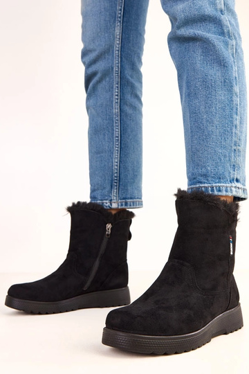Bottines noires en simili daim Breyra