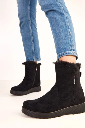 Bottines noires en simili daim Breyra 2