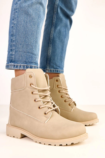 Beige werkschoenen met...