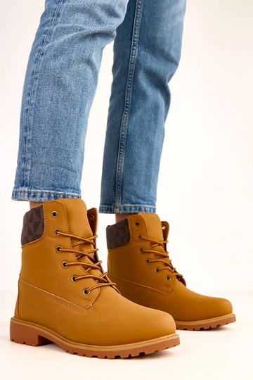 Bottes de travail brunes à...