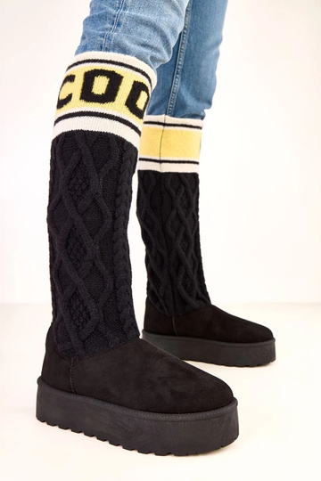 Schwarze Schneestiefel mit...