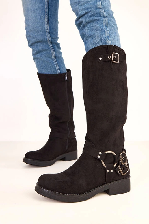 Bottes hautes noires avec boucles... Bottes hautes noires avec boucles...