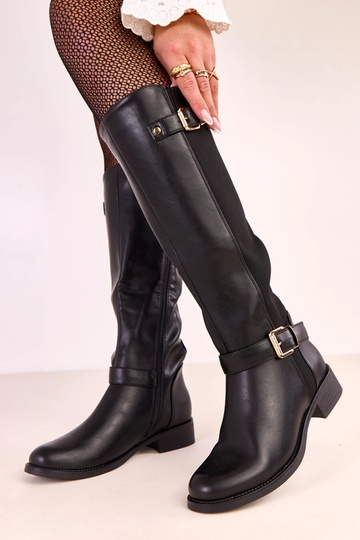 Schwarze Overknees mit... 2