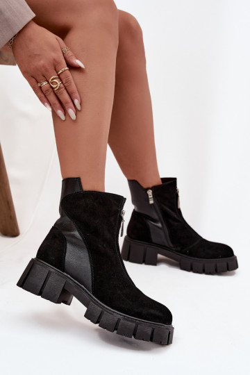 Bottes pour femmesActivéturalnego en daimu réchauffer D&A JC52-874 couleur noire