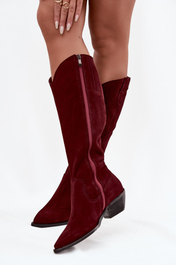laarzen coInboystijlOpturalnego van suèdeu opInarmen Zazoo 4225 bordeaux 2
