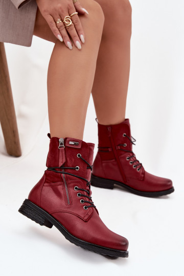 Modische massive Stiefel Burgund Perfecto