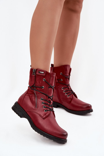 Modische massive Stiefel Burgund Perfecto 2