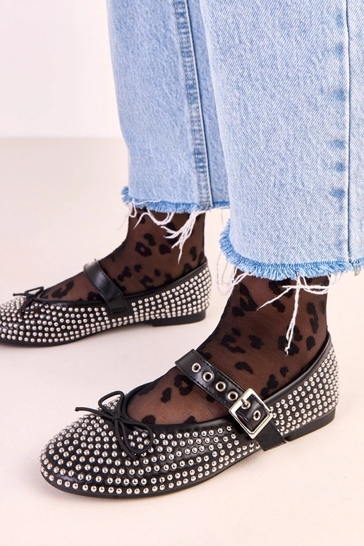 Ballerines Mylie en cuir noir,... Ballerines Mylie en cuir noir,...