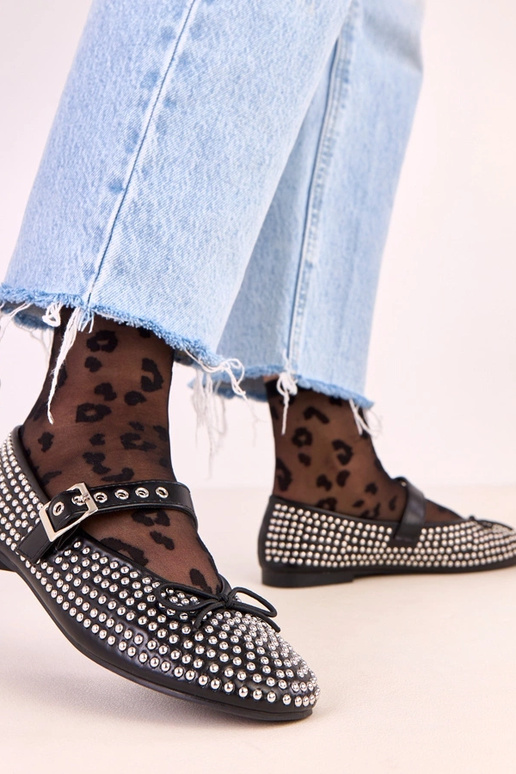 Zwarte Mylie ballerina's, versierd... Zwarte Mylie ballerina's, versierd...