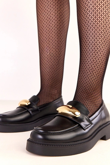 Mocassins Ella en cuir noir...