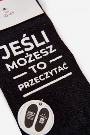 Mannelijke sokken met tekst "Geef me een biertje" zwarte kleur