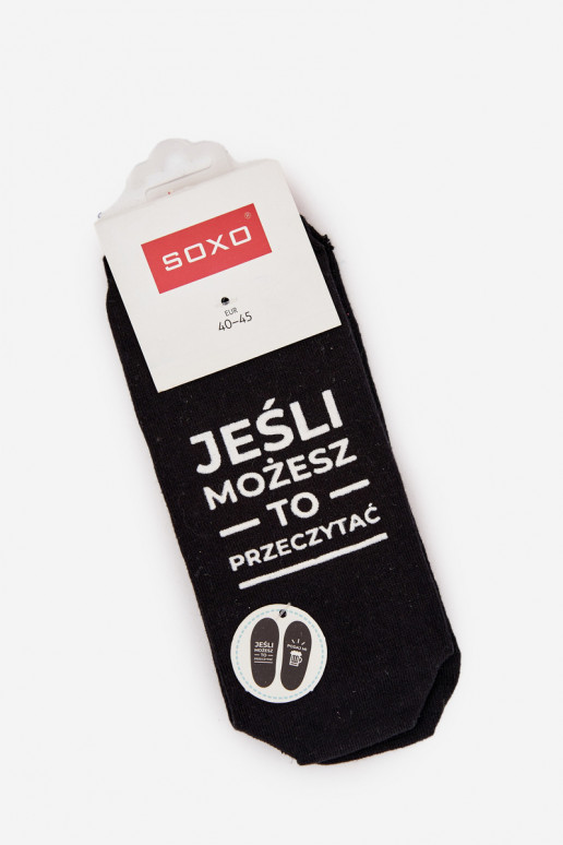 Chaussettes pour hommes avec inscription "Donne-moi une bière" noires Chaussettes pour hommes avec inscription "Donne-moi une bière" noires