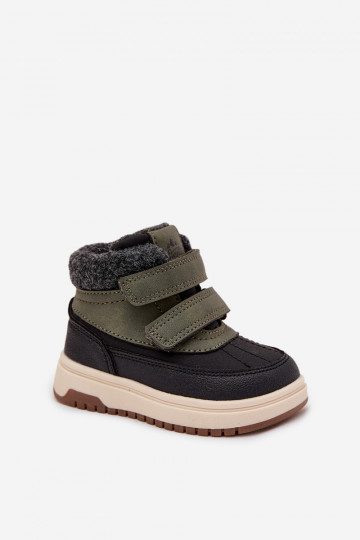 Bottes d hiver Bottes de neige pour enfants avec attaches adhésives vert-couleur noire Darlene