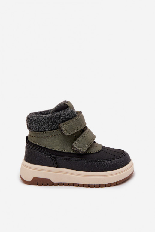 Bottes d hiver Bottes de neige pour enfants avec attaches adhésives vert-couleur noire Darlene Bottes d hiver Bottes de neige pour enfants avec attaches adhésives vert-couleur noire Darlene