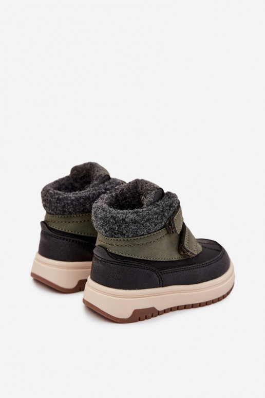 Bottes d hiver Bottes de neige pour enfants avec attaches adhésives vert-couleur noire Darlene Bottes d hiver Bottes de neige pour enfants avec attaches adhésives vert-couleur noire Darlene