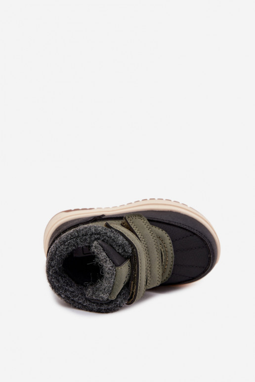 Bottes d hiver Bottes de neige pour enfants avec attaches adhésives vert-couleur noire Darlene Bottes d hiver Bottes de neige pour enfants avec attaches adhésives vert-couleur noire Darlene