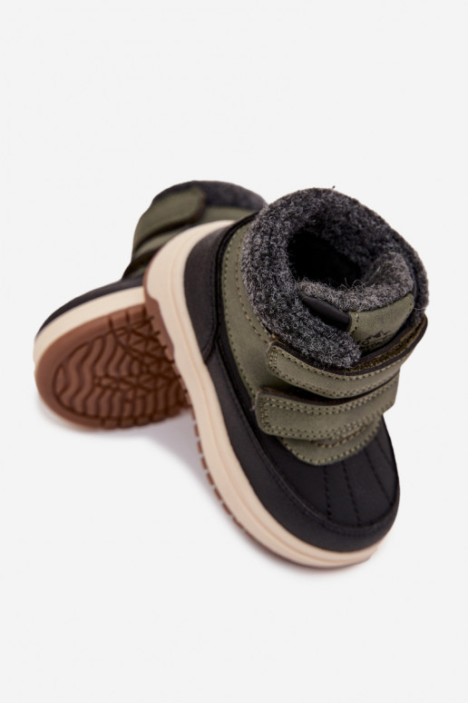 Bottes d hiver Bottes de neige pour enfants avec attaches adhésives vert-couleur noire Darlene Bottes d hiver Bottes de neige pour enfants avec attaches adhésives vert-couleur noire Darlene