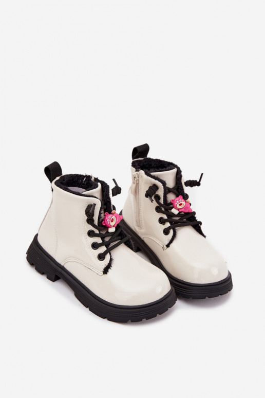 réchauffer Bottes Puéril avec effet vernisPrzypinką Nounours couleur blanche Jovellea réchauffer Bottes Puéril avec effet vernisPrzypinką Nounours couleur blanche Jovellea
