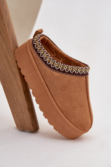 Bottes de neige pour enfants avec plateforme et broderies couleur marron Jolisse 2
