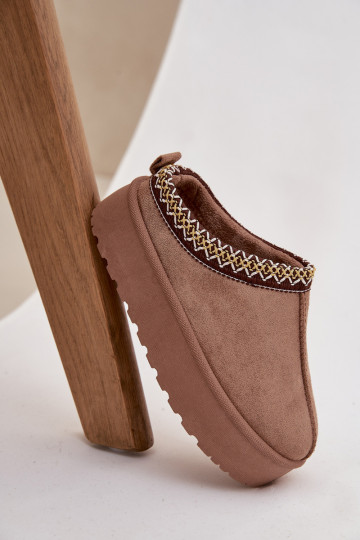Bottes de neige pour enfants avec plateforme et broderies couleur kaki Jolisse 2