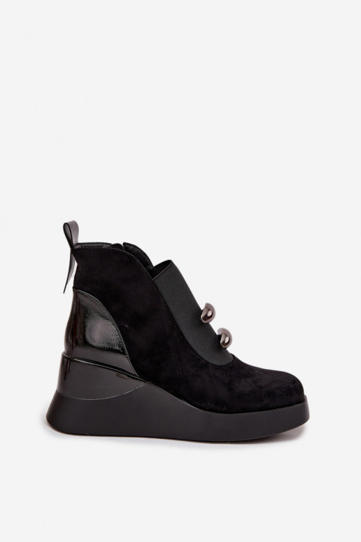Bottes pour femmes Sur un coin D&A MR52-106 couleur noire Bottes pour femmes Sur un coin D&A MR52-106 couleur noire