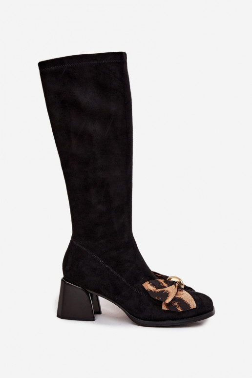 bottes pour femmes Klocke Avec un nœud décoratif D&A JC52-828 couleur noire bottes pour femmes Klocke Avec un nœud décoratif D&A JC52-828 couleur noire