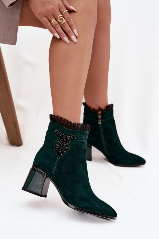 en daim Peau Bottes pour femmes avec des ornements réchauffer D&A MR52-127 ButelkoÀa Zieleń en daim Peau Bottes pour femmes avec des ornements réchauffer D&A MR52-127 ButelkoÀa Zieleń