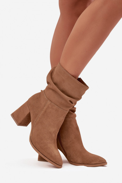 LaarzenOpturalnego van suèdeu opInarmen met hakken Met ruches Zazoo 4216 beige LaarzenOpturalnego van suèdeu opInarmen met hakken Met ruches Zazoo 4216 beige