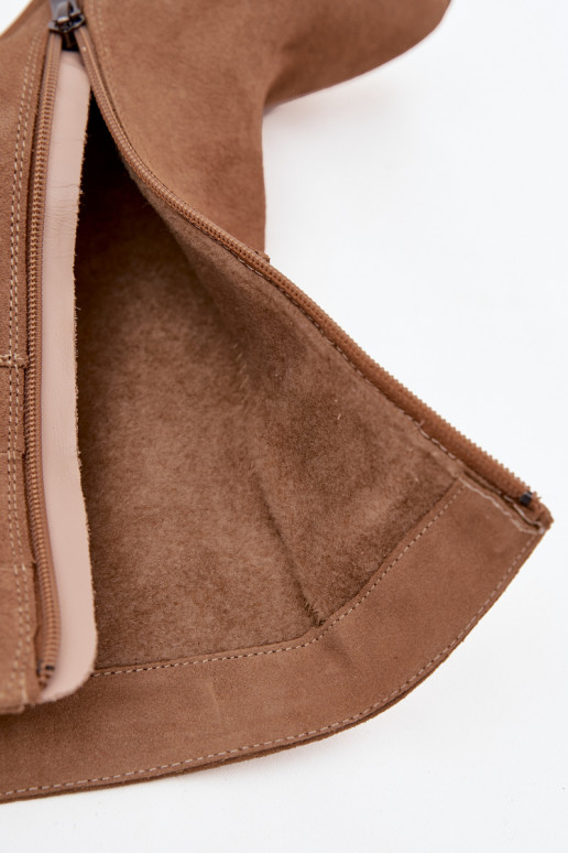 LaarzenOpturalnego van suèdeu opInarmen met hakken Met ruches Zazoo 4216 beige LaarzenOpturalnego van suèdeu opInarmen met hakken Met ruches Zazoo 4216 beige