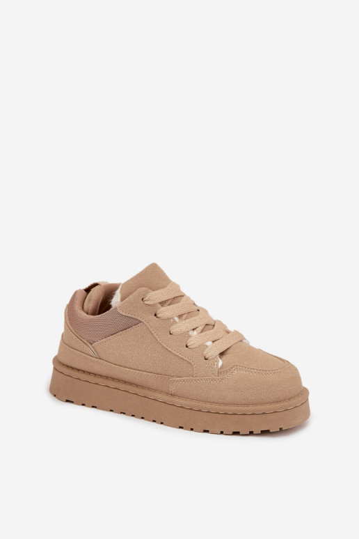 Sneakers Stilvollllschuhe Feminin sich Zuarm laufen mit Fell innen Beige Cyrissa Sneakers Stilvollllschuhe Feminin sich Zuarm laufen mit Fell innen Beige Cyrissa