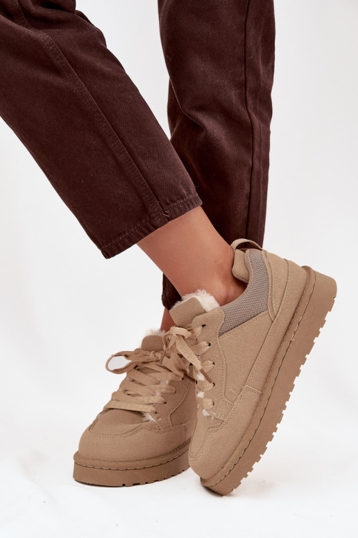 Sneakers Stilvollllschuhe Feminin sich Zuarm laufen mit Fell innen Beige Cyrissa Sneakers Stilvollllschuhe Feminin sich Zuarm laufen mit Fell innen Beige Cyrissa