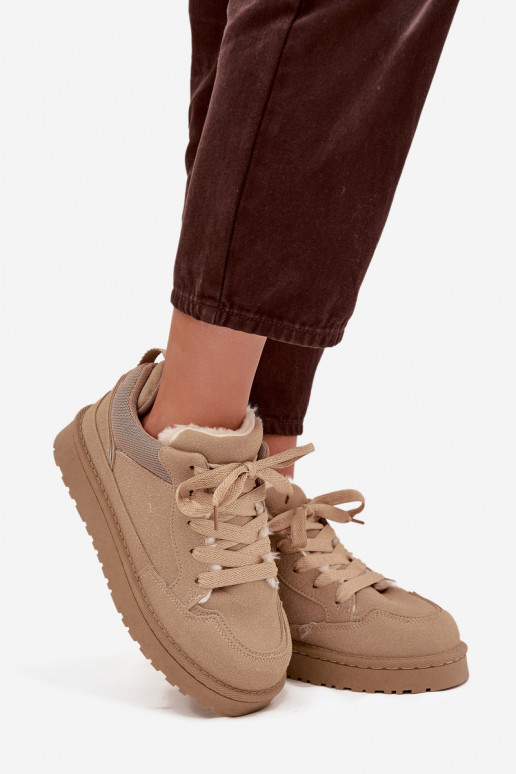 Sneakers Stilvollllschuhe Feminin sich Zuarm laufen mit Fell innen Beige Cyrissa Sneakers Stilvollllschuhe Feminin sich Zuarm laufen mit Fell innen Beige Cyrissa