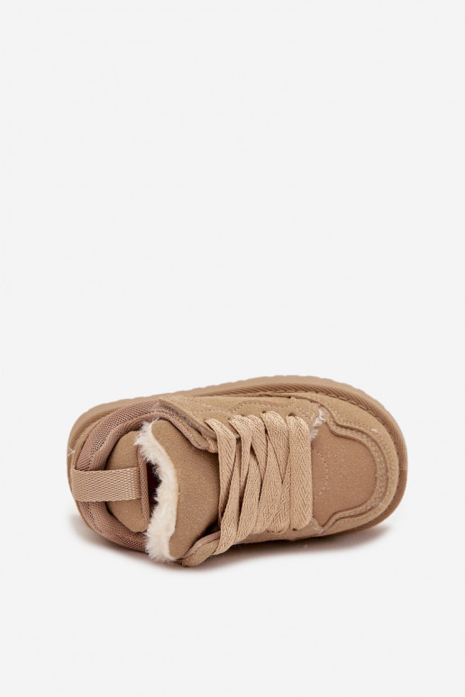 Baskets pour enfants réchauffer avec de la fourrure à l intérieur beige Mireen Baskets pour enfants réchauffer avec de la fourrure à l intérieur beige Mireen