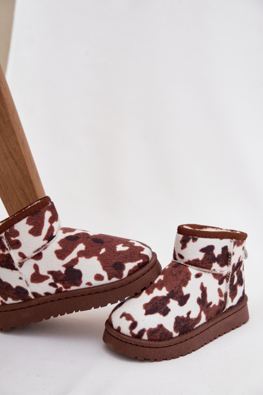 Bottes de neige Puéril Jeunesse réchauffer avec de la fourrure à l intérieur DANS Łaty Blanc-marron Mireya Bottes de neige Puéril Jeunesse réchauffer avec de la fourrure à l intérieur DANS Łaty Blanc-marron Mireya