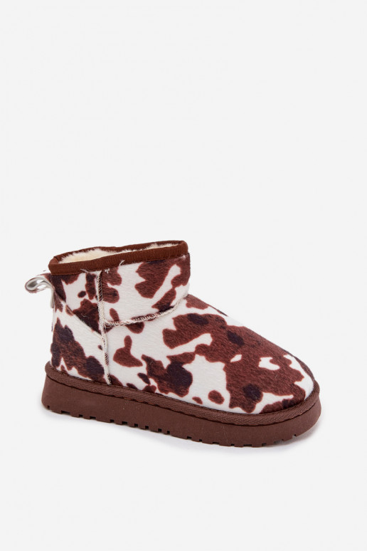 Bottes de neige Puéril Jeunesse réchauffer avec de la fourrure à l intérieur DANS Łaty Blanc-marron Mireya Bottes de neige Puéril Jeunesse réchauffer avec de la fourrure à l intérieur DANS Łaty Blanc-marron Mireya