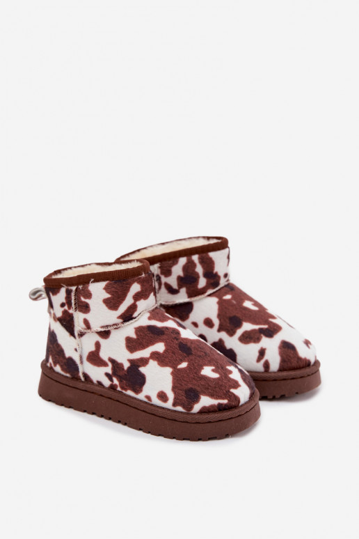 Bottes de neige Puéril Jeunesse réchauffer avec de la fourrure à l intérieur DANS Łaty Blanc-marron Mireya Bottes de neige Puéril Jeunesse réchauffer avec de la fourrure à l intérieur DANS Łaty Blanc-marron Mireya