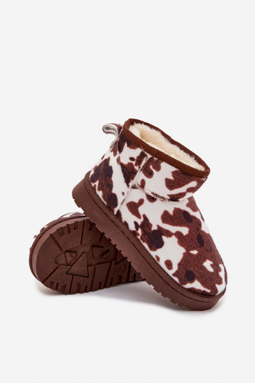 Bottes de neige Puéril Jeunesse réchauffer avec de la fourrure à l intérieur DANS Łaty Blanc-marron Mireya Bottes de neige Puéril Jeunesse réchauffer avec de la fourrure à l intérieur DANS Łaty Blanc-marron Mireya