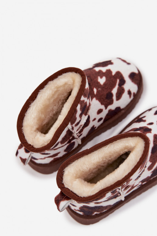 Bottes de neige Puéril Jeunesse réchauffer avec de la fourrure à l intérieur DANS Łaty Blanc-marron Mireya Bottes de neige Puéril Jeunesse réchauffer avec de la fourrure à l intérieur DANS Łaty Blanc-marron Mireya