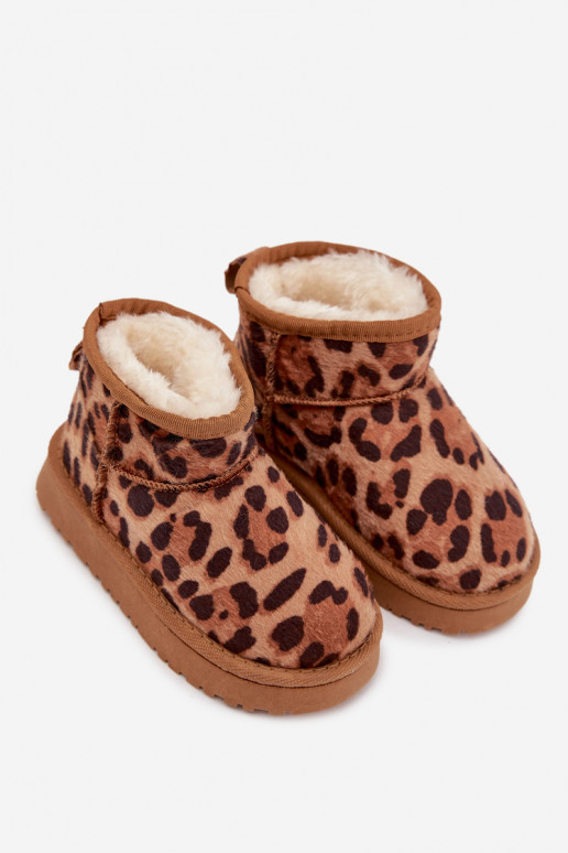 Bottes de neige Puéril Jeunesse réchauffer avec de la fourrure à l intérieur avec des motifs en fourrure de léopard marron Mirey Bottes de neige Puéril Jeunesse réchauffer avec de la fourrure à l intérieur avec des motifs en fourrure de léopard marron Mirey