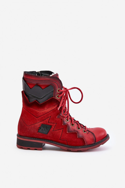 Haut sich Zuarm laufen Damenstiefel mit breiten Absätzen Es mussciejka 06106-08 rote Farbe Haut sich Zuarm laufen Damenstiefel mit breiten Absätzen Es mussciejka 06106-08 rote Farbe