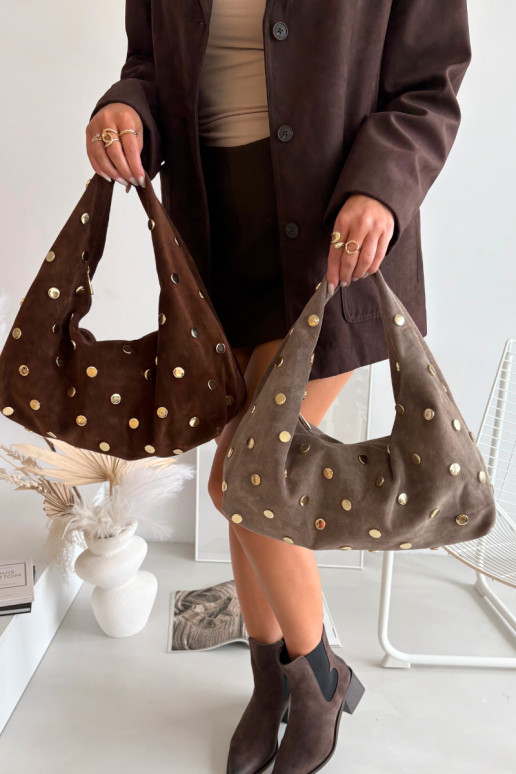 Skórzana van suèdeoIna Handtas Met Decoratie CzekoladoIna Oprisse Skórzana van suèdeoIna Handtas Met Decoratie CzekoladoIna Oprisse