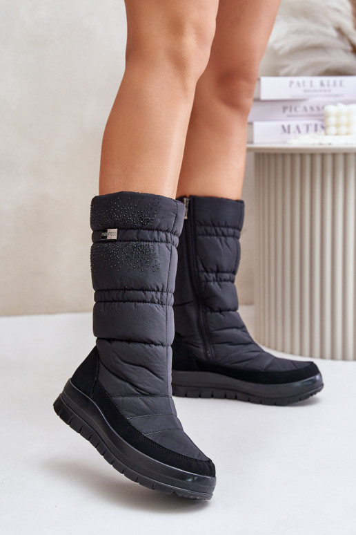 Féminin Bottes de neige Avec décoration Progress PROGJ-24-147 couleur noire Féminin Bottes de neige Avec décoration Progress PROGJ-24-147 couleur noire