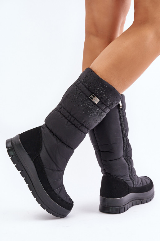 Féminin Bottes de neige Avec décoration Progress PROGJ-24-147 couleur noire Féminin Bottes de neige Avec décoration Progress PROGJ-24-147 couleur noire
