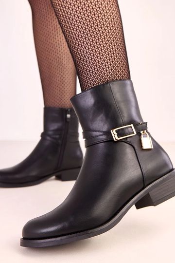Bottines noires avec boucle et cadenas Zema 2