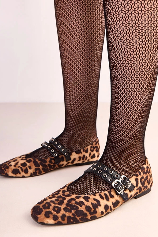 Leopardenmuster Ballerinas mit...