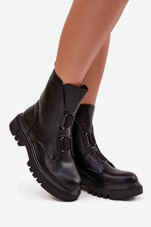 réchauffer Bottines de travail Féminin Au Château Eko Peau couleur noire Il fautilyra réchauffer Bottines de travail Féminin Au Château Eko Peau couleur noire Il fautilyra