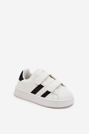 Chaussures de sport pour enfants Chaussures modèle baskets en cuir écologique couleur blanche Renel 2