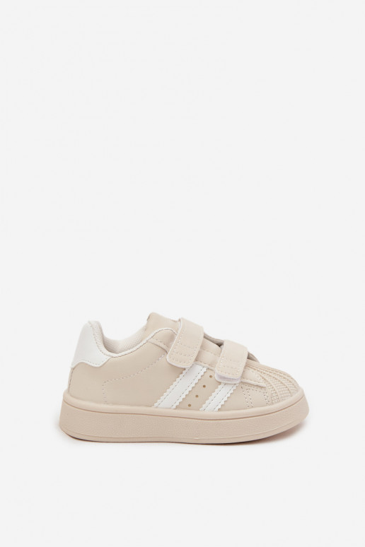 Chaussures de sport pour enfants Chaussures modèle baskets en cuir écologique beige Renel