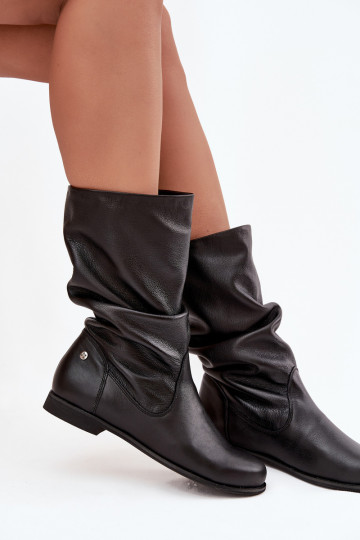 Feminin Haut Stiefel Es mussciejka 05057-20 schZuarze Farbe