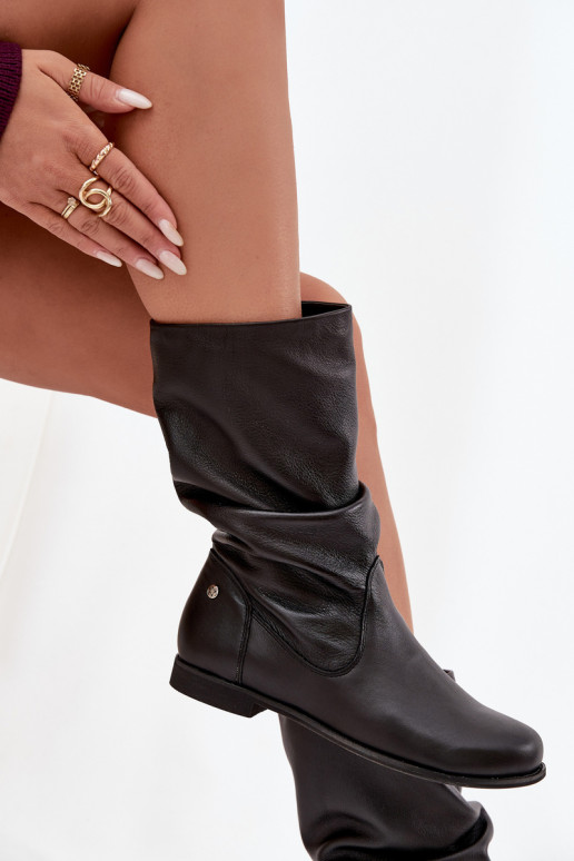 Feminin Haut Stiefel Es mussciejka 05057-20 schZuarze Farbe